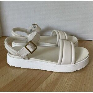 UGG Women’s Zayne Ankle Strap Sandals Size 11 White